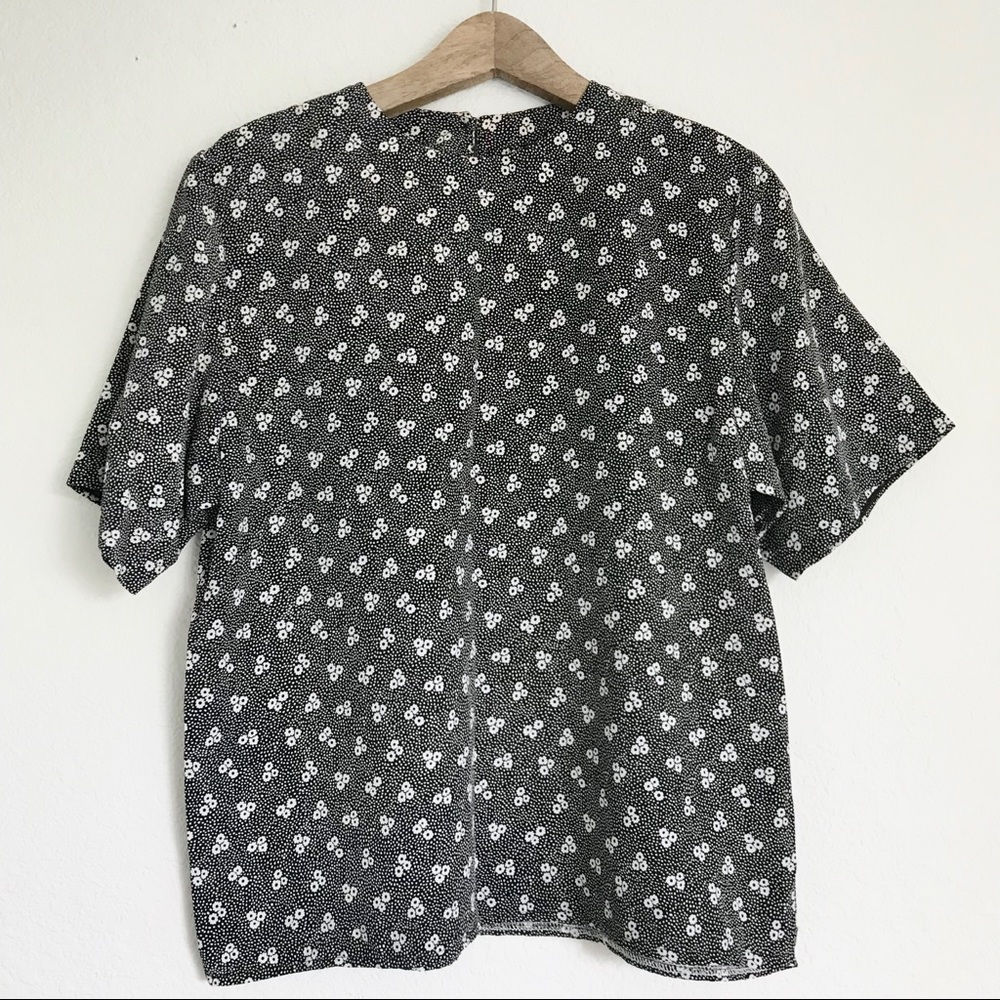 Vintage Floral Polka Dot Top